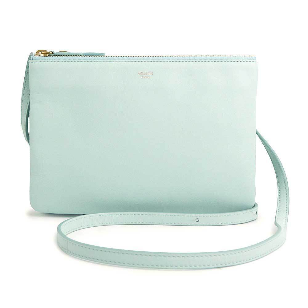 Celine Trio Shoulder Bag Crossbody Leather Smooth Lambskin Blue